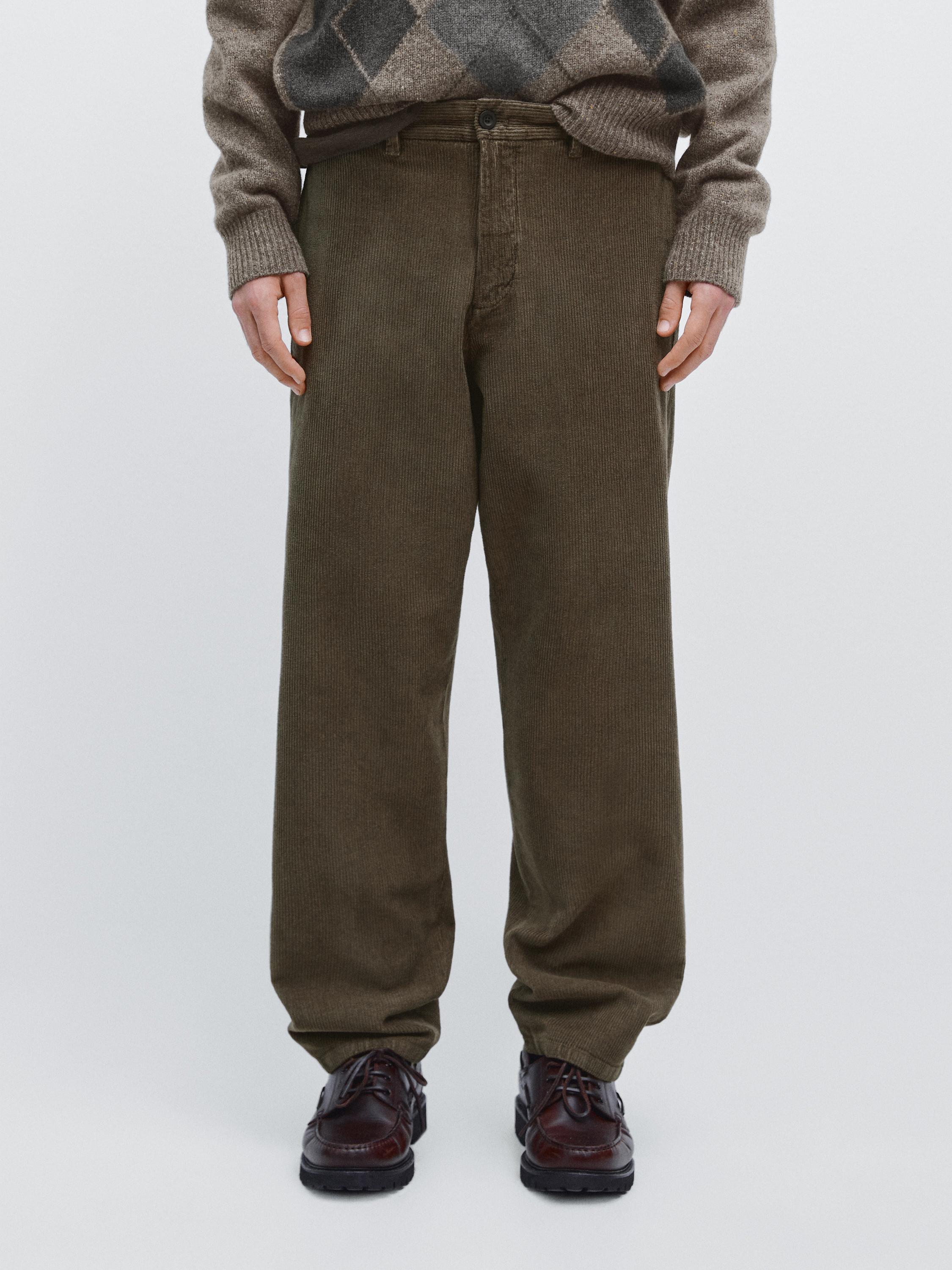 Straight-leg corduroy trousers